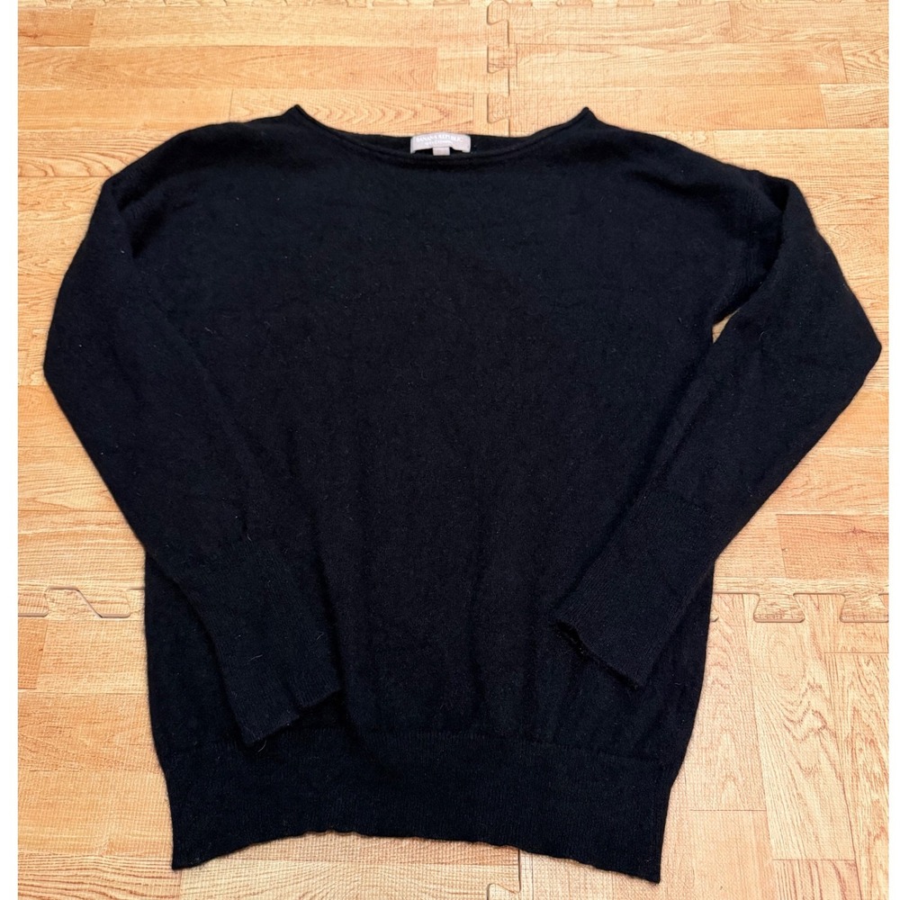 Banana Republic 100% Cashmere Boat Neck Sweater Black Small Drop Shoulder
